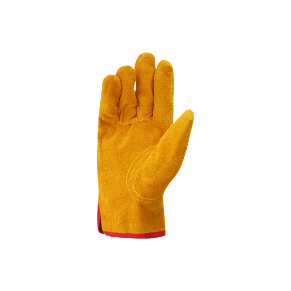 Rebel Tru Touch Yellow Split Leather Wrist Gloves (3)